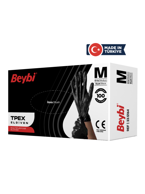 Beybi TPEX Eldiven Siyah 100'lük Kutu - 1